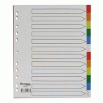 LOT DE 2 - INTERCALAIRE A4+ POLYPROPYLÈNE COLORÉ BRUNEAU 12 ONGLETS NEUTRES MULTICOLORES - 1 JEU