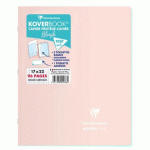 LOT DE 10 - CAHIER PIQUÉ KOVERBOOK BLUSH 17X22CM 96 PAGES GRANDS CARREAUX COUVERTURE POLYPROPYLÈNE OPAQUE BICOLORE - ROSE POUDRÉ/MENTHE À L