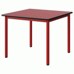 TABLE MALIBU 80X80CM T4 4P STRA ROUGE U321/NOIR ROUGE 3020