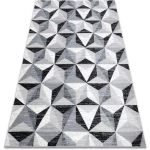 TAPIS ARGENT - W6096 TRIANGLES GRIS ET NOIR GREY 133X190 CM