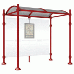 ABRI BUS PROVINCE 2.50 M SANS BARDAGES LAT. INOX ROUGE 3004 - PROCITY