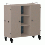 ARMOIRE BASSE SHIFT+ LANDSCAPE MÉLA. 9 CASES 2 PORTES - GRIS TERRE - ANTHRACITE - MANUTAN COLLECTIVITÉS