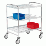 CHARIOT DÉMONTABLE 3 PLATEAUX 78 X 52 CM 24 KG - CHARGE MAXI 150 KG - MANUTAN COLLECTIVITÉS