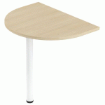 EXTENSION ISIA 1/2 RONDE + 1 PIED MÉTAL CHÊNE CLAIR/BLANC - MBA