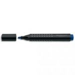 FABER CASTELL MARQUEUR PERMANENT GRIP 1504, RÉSISTE À L'EAU, POINTE OGIVE, COLORIS BLEU