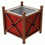 JARDINIÈRE AC/BOIS PROVINCE BOULE 80X80 BAC ACAJ/CORTEN - PROCITY