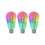 LUUMR SMART LED FILAMENT LOT DE 3 E27 ST64 4W RVB CLAIR TUYA