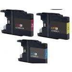 PACK 3 CARTOUCHES COMPATIBLE BROTHER COULEUR LC1280XL