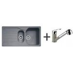 PACK EVIER 1 CUVE 1/2 CALYPSO FRAGRANIT COG651 + MITIGEUR À DOUCHETTE NOVARA FRANKÉ