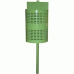 POUBELLE D'EXTÉRIEUR 1/2 RONDE POTELET VERT CLAIR RAL 6017