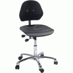 SIÈGE D'ATELIER SOLID-MEDIUM-ROULETTESEASY ROLLING-NOIR - GLOBAL PROFESSIONAL SEATING