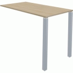 TABLE LOUNGE 2 PIEDS L140 X P80 X H105 CHÊNE CLAIR / ALU