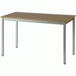 TABLE UNIVERSALIS RECTANGLE 80X60 PLT HÊTRE PIED 9006 ALU