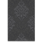 PAPIER PEINT INTISSÉ BAROQUE ANTHRACITE PAILLETÉ TAPISSERIE FLORALE NOIRE ARGENTÉ POUR SALON PAPIER PEINT NÉO-BAROQUE CHIC - NOIR, ARGENT