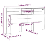 VIDAXL - ARMOIRE DE TÊTE DE LIT SONOMA GRIS 200X19X103,5 CM