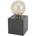 LAMPE DE TABLE PRESTWICK 2 BOIS NOIR E27 1X40W L: 9,5 CM B: 9,5 CM H: 9,5 CM AVEC INTERRUPTEUR DE CÂBLE