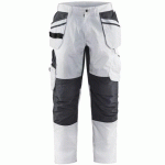 PANTALON DE TRAVAIL PEINTRE STRETCH BLANC/GRIS FONCÉ TAILLE 50 - BLAKLADER