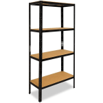 SHELFPLAZA - BLACK 180X70X30 CM ÉTAGÈRE CHARGE LOURDE / MEUBLE ETAGERE NOIR METAL AVEC 4 NIVEAUX / CAPACITÉ CHARGE 175KG / MEUBLE ETAGERE METAL NOIR