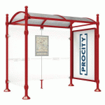 ABRI BUS PROVINCE 2.50M VITRINE 1 BARD LAT. BOULE ROUGE 3004 - PROCITY