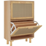 VIDAXL - ARMOIRE À CHAUSSURES MARRON 52X25X80 CM BOIS D'INGÉNIERIE/ROTIN