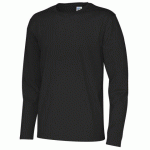 COTTOVER T-SHIRT MANCHES LONGUES HOMME - CERTIFIÉ GOTS NOIR - TAILLE M