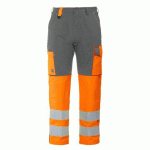 PROJOB 6501 PANTALON POLYCOTON - EN ISO 20471 CLASSE 2 ORANGE/GRIS - TAILLE 40