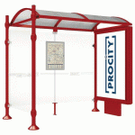 ABRI BUS PROVINCE 2.50 M CAISSON 1 BARDAGE INOX ROUGE 3004 - PROCITY