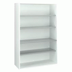 BIBLIOTHÈQUE HAUTE BOIS H 182 X L 120 CM BLANC  ARCH