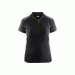 POLO DE TRAVAIL FEMME EN COTON 3390 - NOIR ET GRIS CLAIR - XL BLAKLADER