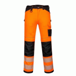 PORTWEST PW303 PANTALON EXTENSIBLE LÉGER HAUTE-VISIBILITÉ PW3 ORANGE/NOIR - TAILLE 44 - STANDARD