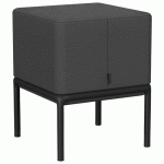 POUF ASSIS DEBOUT LOTUA TISSU 100% POLYESTER ANTRACITE - SOKOA