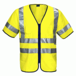 PROJOB 6707 GILET PRIO ZIPPE - EN ISO 20471 CLASSE 3 JAUNE - TAILLE S/M