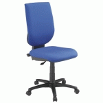 CHAISE DE BUREAU NAO TISSU BLEU - DOSSIER HAUT SANS ACCOUDOIRS - MÉCANISME CONTACT PERMANENT - PIEDS NOIR