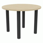 TABLE DE RÉUNION 4 PIEDS Ø 100 CM CHÊNE/ANTHRACITE - QUADRIFOGLIO