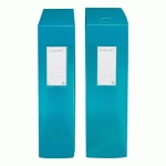 LOT DE 4 - BOÎTE DE CLASSEMENT PLASTIQUE VIQUEL PERSONNALISABLE DOS 10 CM INCOLORE