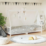 CADRE DE LIT POUR ENFANTS BLANC 80X200 CM BOIS DE PIN MASSIF