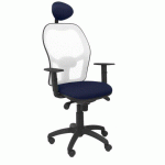 CHAISE JORQUERA EN MAILLE BLANCHE AVEC APPUI-TÊTE FIXE ET ASSISE BALI - AZUL MARINO