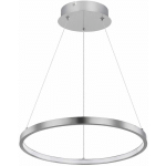 ETC-SHOP - SUSPENSION ANNEAU ARGENT SUSPENSION LAMPE RONDE LED LAMPES SUSPENDUES SALON MODERNE, EN MÉTAL NICKEL OPALE MAT, 1X LED 19W 900LM BLANC