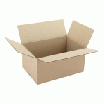 LOT DE 25 - CARTON CAISSE AMÉRICAINE KRAFT BRUN SIMPLE CANNELURE L 40 X L 27 X H 20 CM