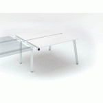 PÔLE DE 2 BUREAUX ECLA BLANC L 140 X P 60 CM PIÈTEMENT MÉTAL FINITION BLANC - ÉLÉMENT SUIVANT