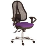 SIÈGE DE BUREAU OPEN POINT DELUXE - MAILLE FILET - DOSSIER NOIR - ASSISE VIOLET