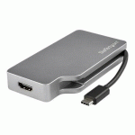 STARTECH.COM USB C MULTIPORT VIDEO ADAPTER WITH HDMI, VGA, MINI DISPLAYPORT OR DVI, USB TYPE C MONITOR ADAPTER TO HDMI 2.0 OR MDP 1.2 (4K 60HZ), VGA OR DVI (1080P), SPACE GRAY ALUMINUM - 4-IN-1 USB-C CONVERTER (CDPVDHDMDP2G) - ADAPTATEUR VIDÉO - MINI DIS
