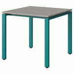 TABLE MALIBU 80X80 T5 SOUDÉ STR ABS BÉTON F186/BLEU 5018
