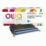TONER REMANUFACTURÉ OWA - HAUTE CAPACITÉ - CYAN - POUR LEXMARK C748H1CG, X748H1CG - TONER COMPATIBLE