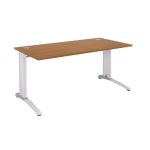 BUREAU DROIT BIOSPACE 2 - L. 160 X P. 80 CM - PLATEAU MERISIER - PIEDS L BLANC - EMBASE 'AVOCAT'