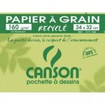 CANSON POCHETTE DE 10 FEUILLES DE PAPIER DESSIN RECYCLÉ 160G 24X32 CM