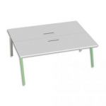 MTI BUREAU DOUBLE MT6 CONCEPT COLORIS BLANC VERT - DIMENSIONS : L160 X H74 X P164 CM