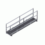 PASSERELLE ALUMINIUM DE FRANCHISSEMENT TÔLE DAMIER, DESSUS DE FOUILLE