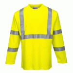 PORTWEST FR96 T-SHIRT À MANCHES LONGUES HAUTE VISIBILITÉ FR JAUNE - TAILLE XXL