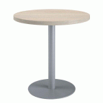 TABLE DE RÉUNION RONDE ECLA CHÊNE GRIS Ø 80 CM PIÈTEMENT ALUMINIUM